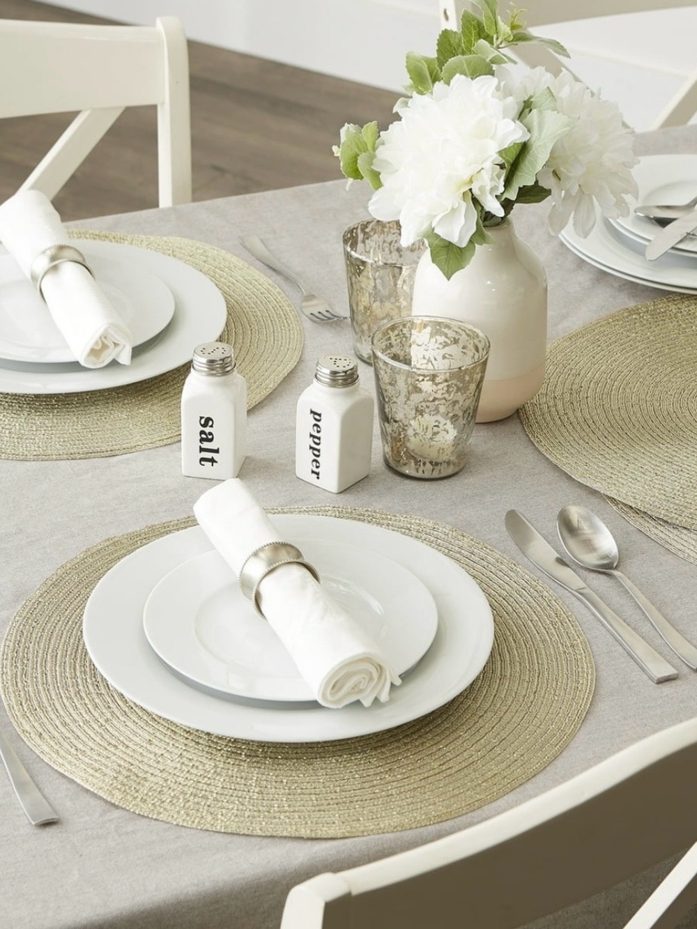 Neutral Home Dining Round Placemats - Set of 4